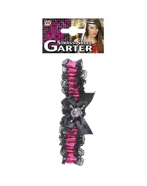 Liga de calavera pirata strass