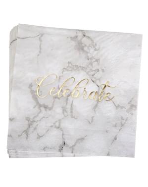 Zestaw 16 papierowe serwetki - Scripted Marble
