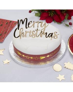Dekorasi kue "Merry Christmas" dengan emas - Dazzling Christmas