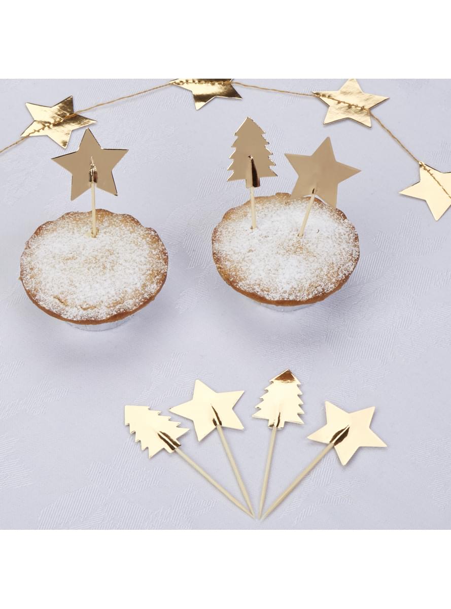 20 bețișoare decorative de Crăciun de hârtie - Dazzling Christmas