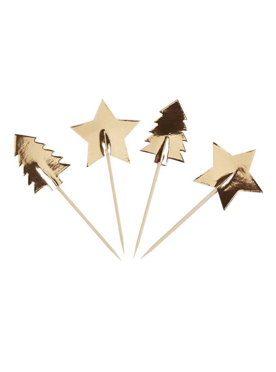 20 bețișoare decorative de Crăciun de hârtie - Dazzling Christmas