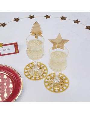10 gold cup decorations - Dazzling Christmas