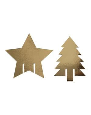 10 gold cup decorations - Dazzling Christmas