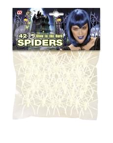 Conjunto de 42 aranhas fluorescentes