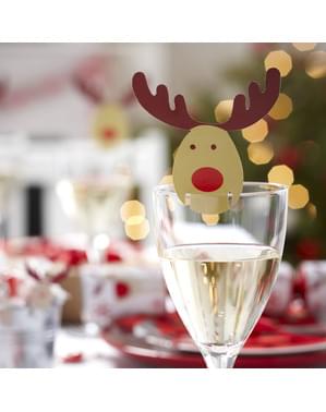 10 reindeer cup decorations - Rocking Rudolf