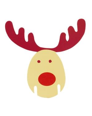 Zestaw 10 dekoracje na kieliszki renifer – Rocking Rudolf