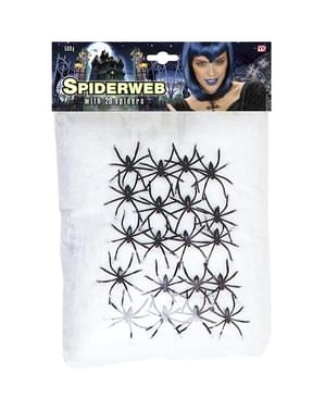 הלבן Spider אינטרנט עם 20 עכבישים 500g