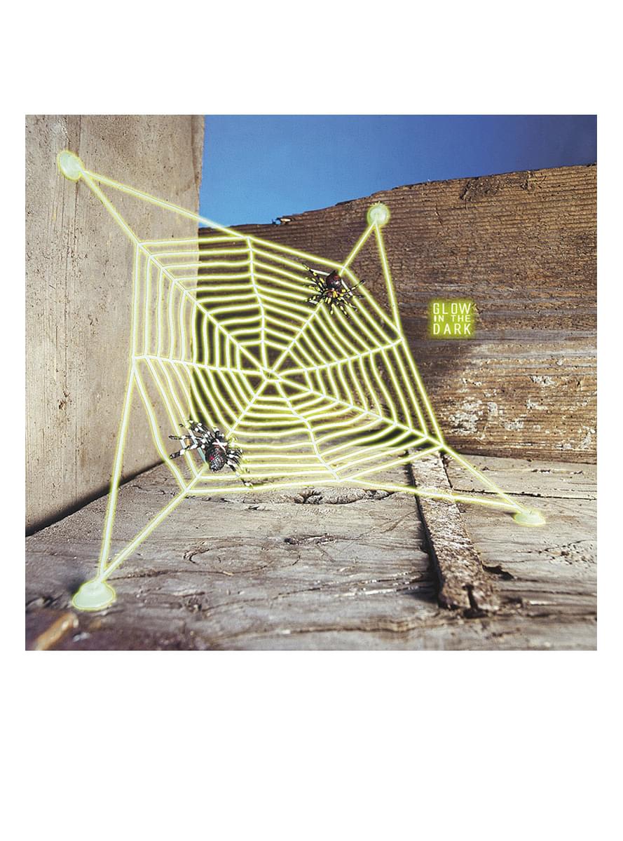 Spinnennetz fluoreszierend mit Spinnen