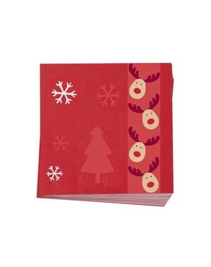 Papierservietten Set 16-teilig - Rocking Rudolf