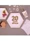 8 “20 Happy Birthday” Kuusikulmaista Paperilautasta – Glitz & Glamour Pink & Rose Gold