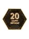 Zestaw 8 sześciokątne papierowe talerze “20 Happy Birthday” - Glitz & Glamour Black & Gold