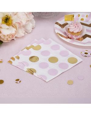 Set 16 Serbet Kertas Pink & Emas - Pola Pekerjaan