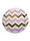 Sæt med 8 Pink & Guld Chevron Papirtallerkner - Pattern Works