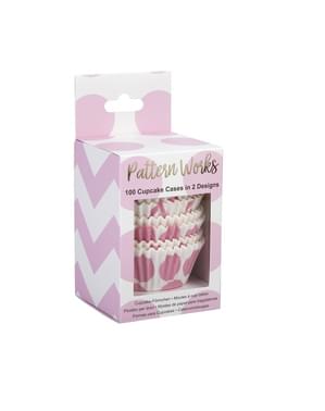 100 Cupacke Förmchen rosa - Pattern Works Pink
