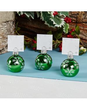 6 småbollar för bordsetiketter gröna - Snowflake