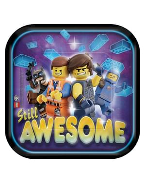 8 platos cuadrados pequeños de Lego 2 (18 cm) - Lego Movie 2