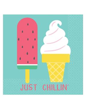 16アイスクリームカクテルナプキンのセット -  Just Chillin