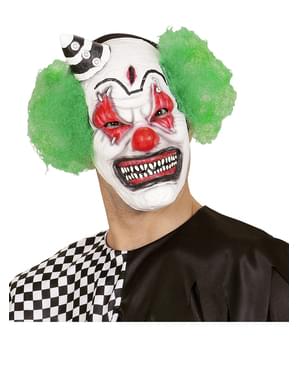 Killer Clown Mask with Hair and Mini Hat