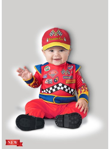 Disfraz de piloto de carreras para bebé. Have Fun!