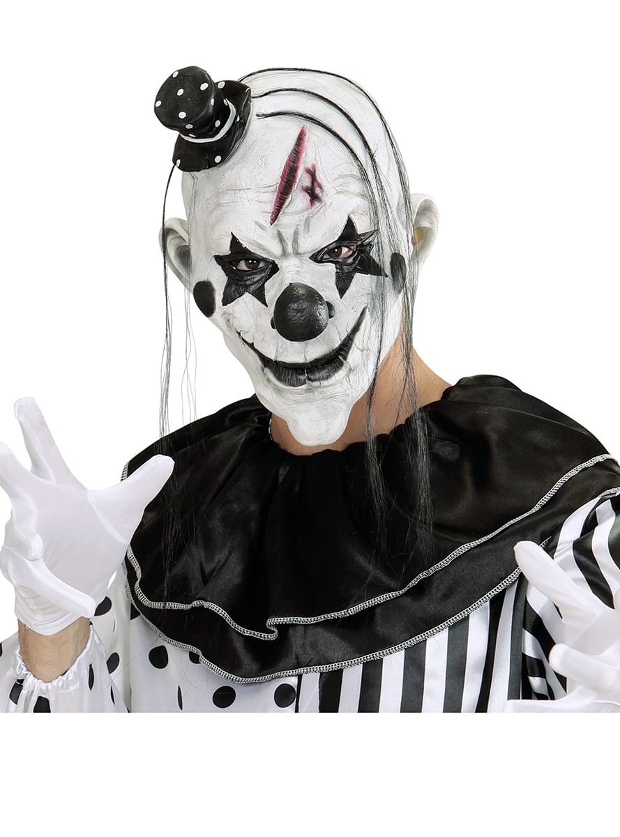 Ond clown Mask med hår och mössa