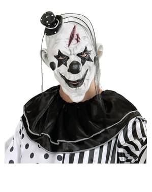 Kwaadaardige clownsmasker met haar en mutsje