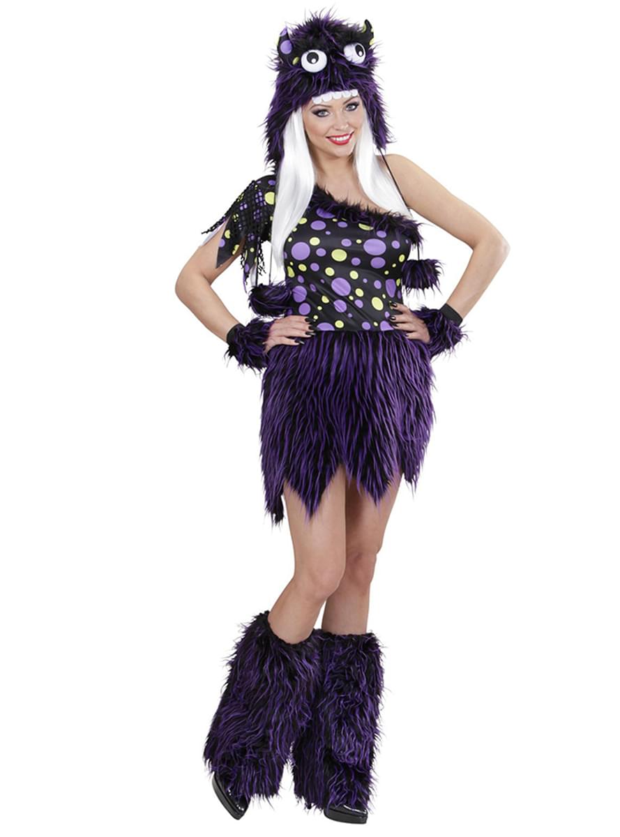 Monster Kostüm für Damen violett und schwarz