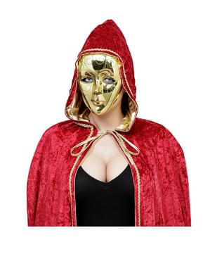 Maschera dorata con glitter verde