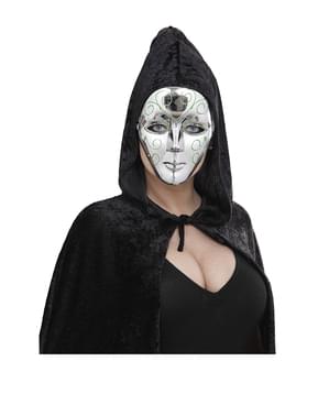 Zilverkleurig masker met groene glitters