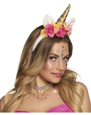 Bloemen eenhoorn tiara voor volwassenen