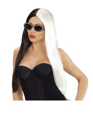 Lady Cruela rambut palsu putih dan hitam