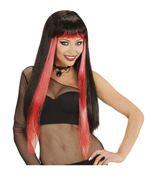 Glam Wig with Red Highlights