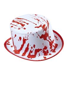 Chapéu branco ensanguentado