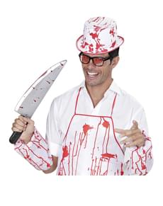 Chapéu branco ensanguentado