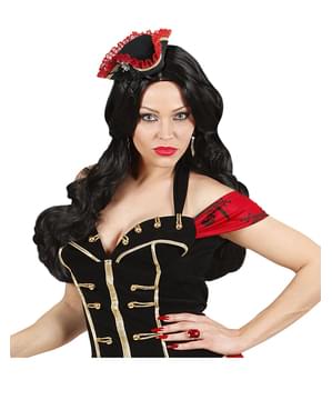 Mini driehoekige piratenhoed met doodshoofd