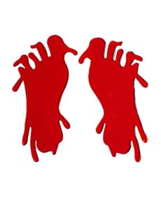 Set of Two Bleeding Feet Stickers
