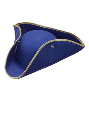 Sininen komikulmainen hattu