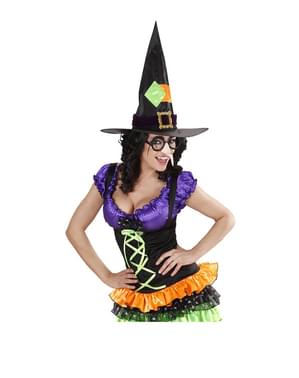 Lunettes de sorcière avec nez et sourcils noirs
