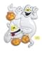 3D Glow-in-the-dark Ghosts с тыквами