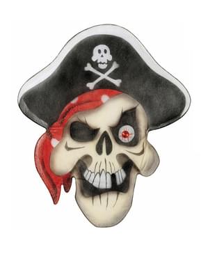 Caveira pirata em seda com olho de pedra