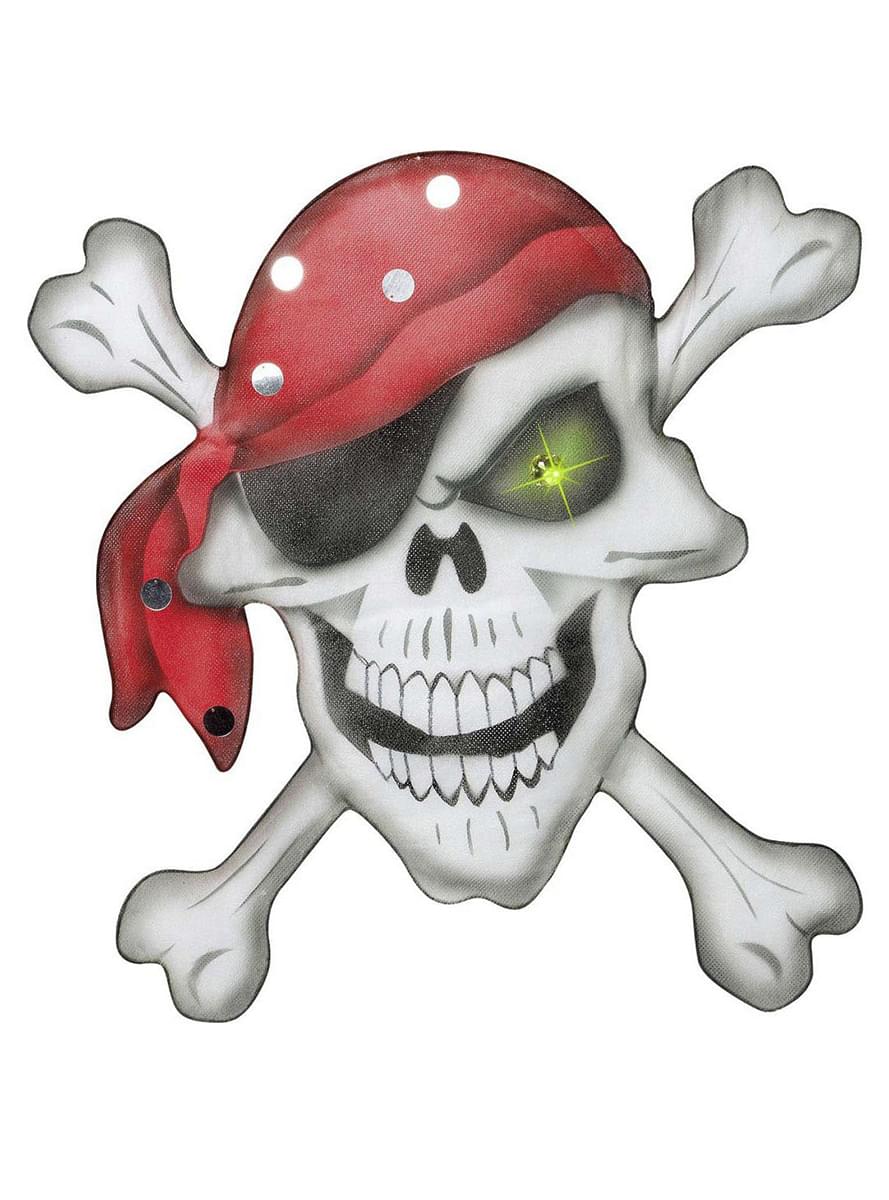 Caveira pirata com lenço em seda