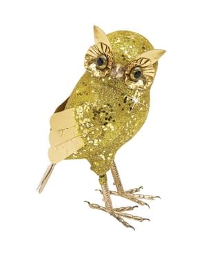 Grote gouden glitter uil