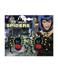 Fluoreszierende Spinnen Pärchen