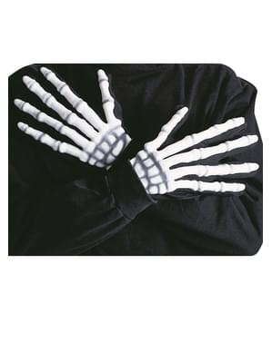 Skelett Handschuhe mit Relief fluoreszierend