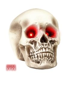 Caveira com olhos vermelhos luminosos