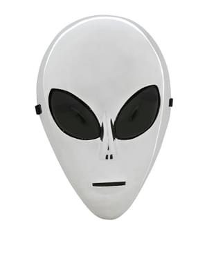 Maschera da extraterrestre argentato