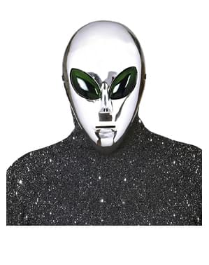 Maschera da extraterrestre argentato