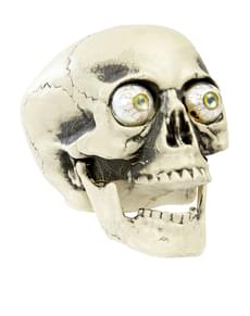 Caveira de decoração com olhos realistas