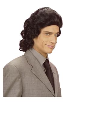 70-tals manlig peruk, svart
