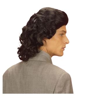 Perruque d'homme des années 70 noire
