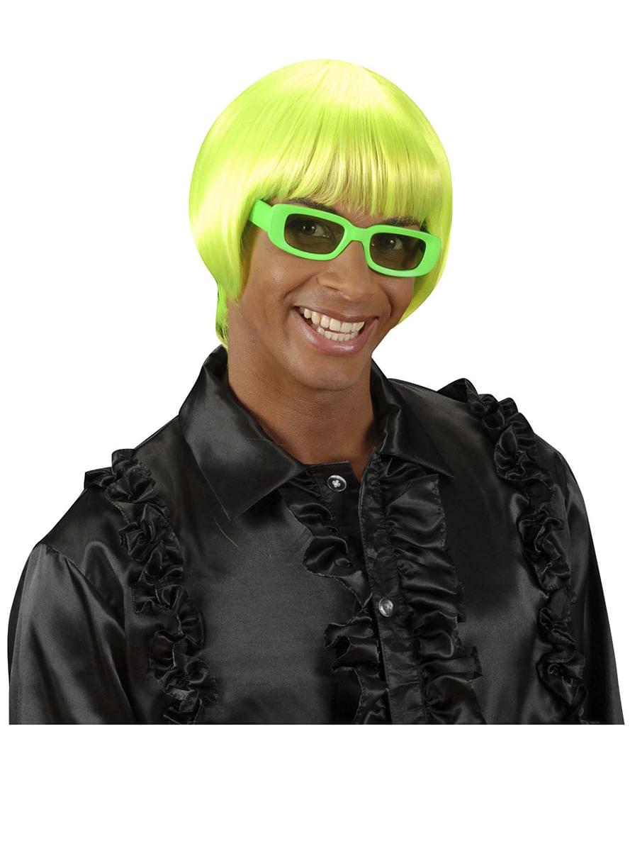 Fluorescent Green Rave Wig